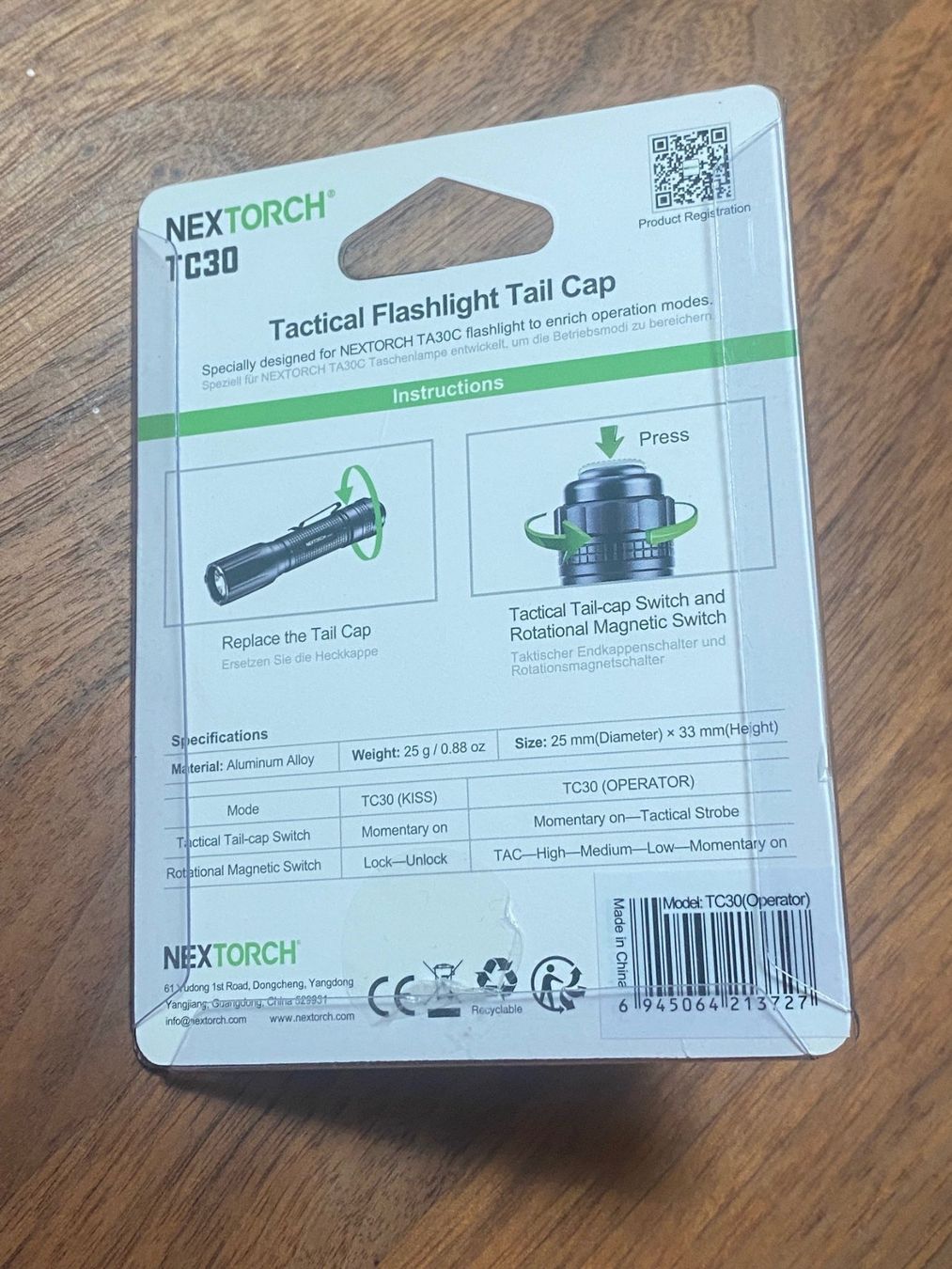 Lampade: NexTorch - Tactical Flashlight Tail Cap – Nuovo e nell'imballaggio originale da Sursee venduto da Merkava 1