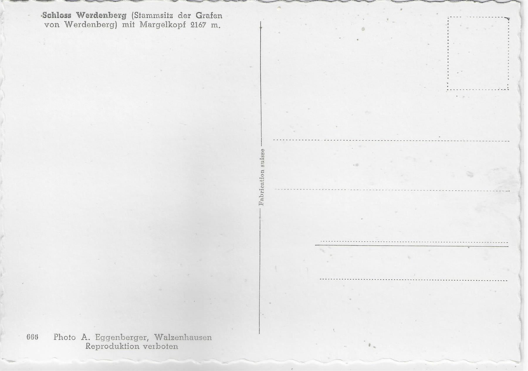 Cartes postales: Schloss Werdenberg - Mann am Bach – D'occasion à Ettingen par Kartenplanet 1