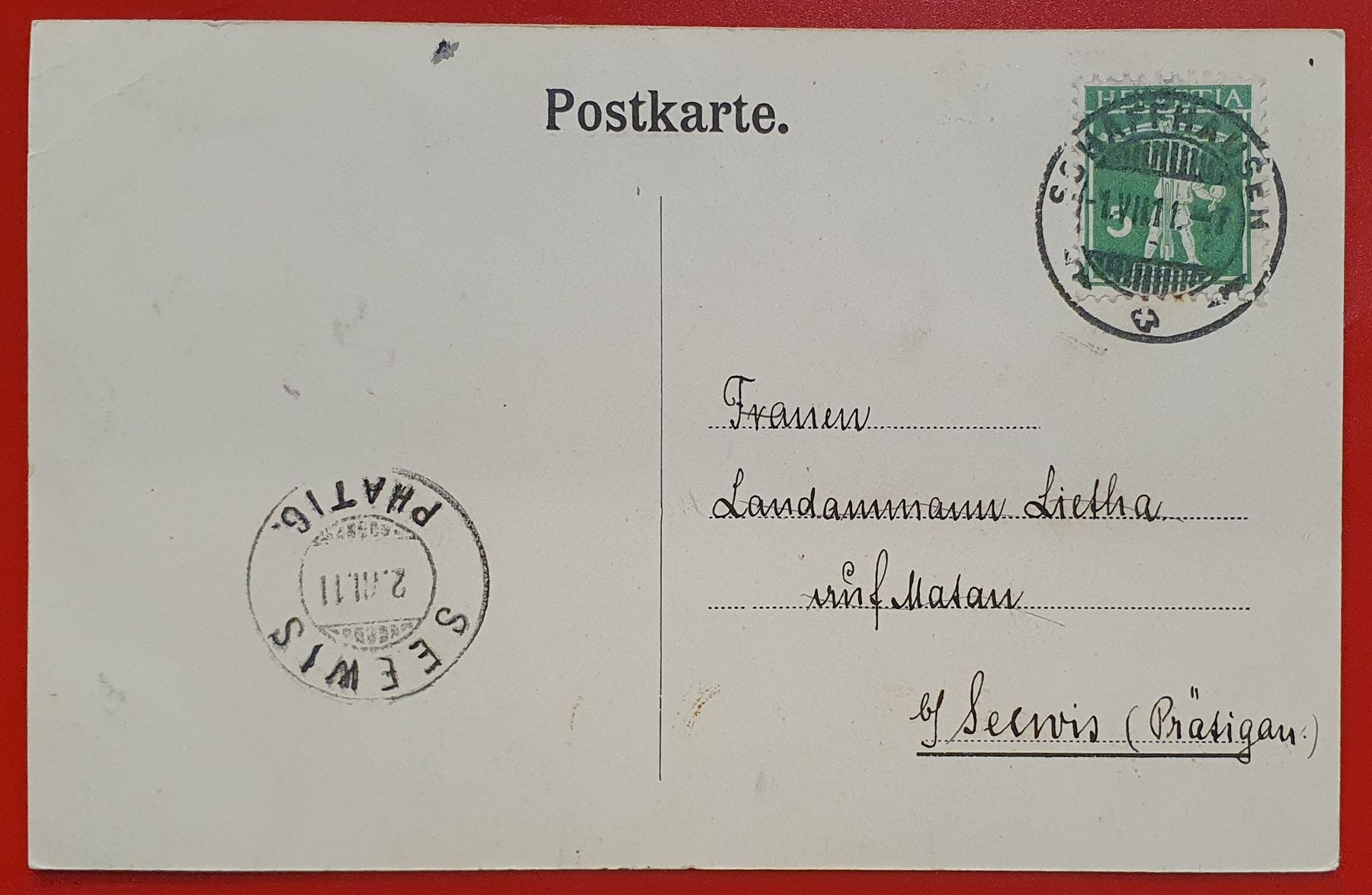 Ansichtskarten: Schaffhausen 1911 - Lindenbühl – Gebraucht aus Kreuzlingen von Rschweiz1 1
