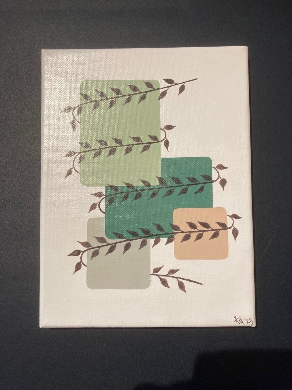 Dipinti: tolles Acrylbild "Rechtecke-Blätter" !!!!! – Nuovo (secondo la descrizione) da Egolzwil venduto da emeli03