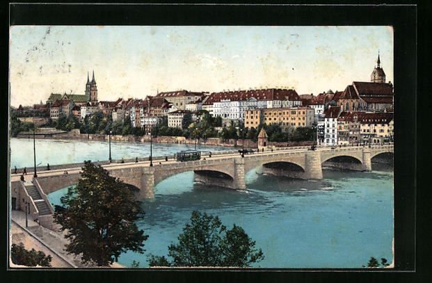 Basel, Strassenbahn fährt über Brücke Kaufen auf Ricardo