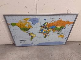 Weltkarte Korkpinwand 60x90cm