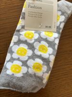 Chaussettes Mode Femme Grises à Fleurs - Taille 35 - 38 neuf