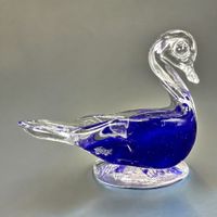 Sculpture canard pate de verre verrerie d'art de Kaysersberg