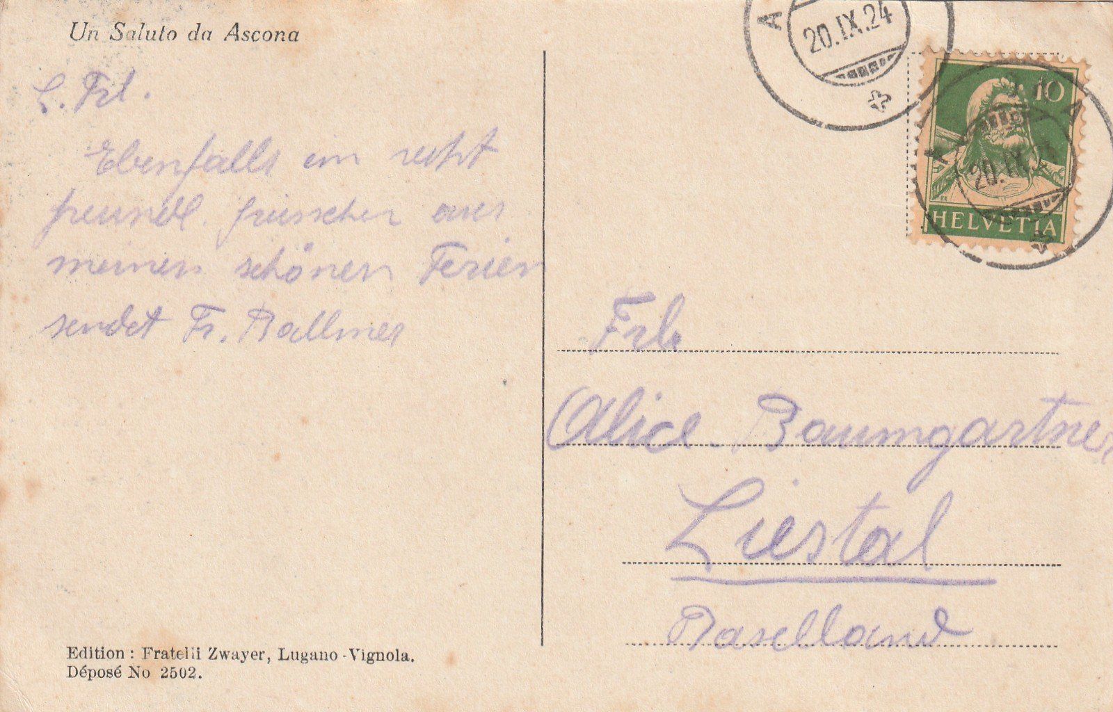 Cartoline postali: Ascona belebt – Usato da Rorschacherberg venduto da fratovi2 1