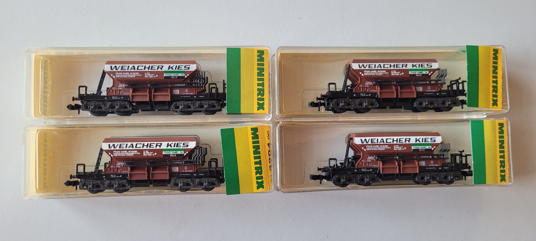 Trix Modellini di ferrovie: Minitrix  4x Weiacher Kieswagen  3294 – Nuovo (secondo la descrizione) da Uetendorf venduto da dragon038