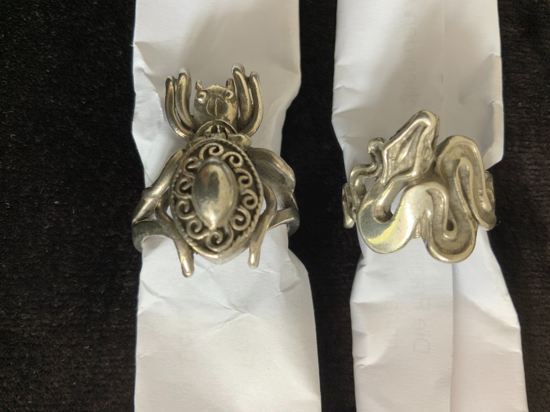 Anelli: Fingerring Silber Spinne/ Schlange 2 Stk. – Usato da Zürich venduto da Drahtzug