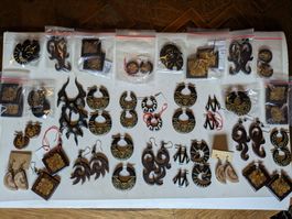 64x Organic Natur Ohrschmuck Ohrringe - Restposten