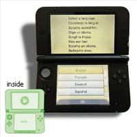 Console Nintendo 3DS noire avec stylet et housse