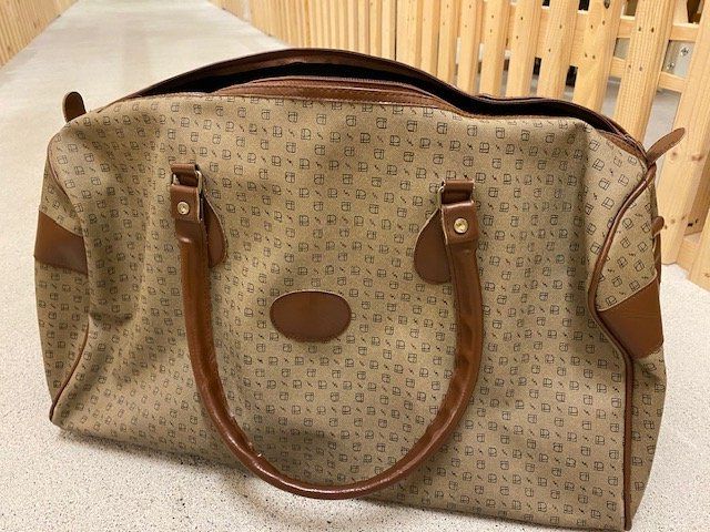 Borse: Reisetasche Vintage, beige/braun, Monogramm-Muster – Usato da Flawil venduto da Autumn8
