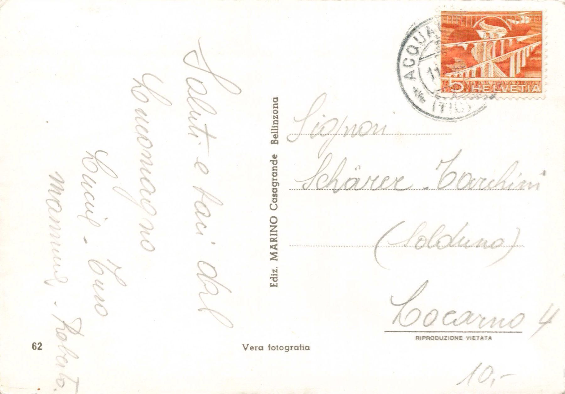 Cartoline postali: Acquacalda Lucomagno – Usato da Biasca venduto da Blenio71 1