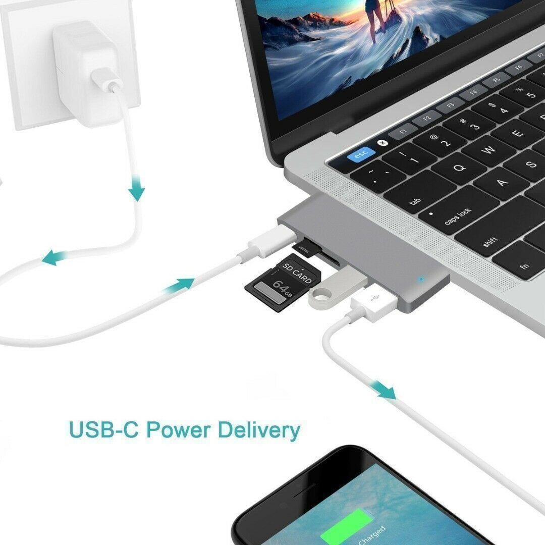 Hub & Switch: 5in1 Type-C Hub Adapter MacBook +i. kabe – Nuovo (secondo la descrizione) da Kirchdorf AG venduto da Apost008 3