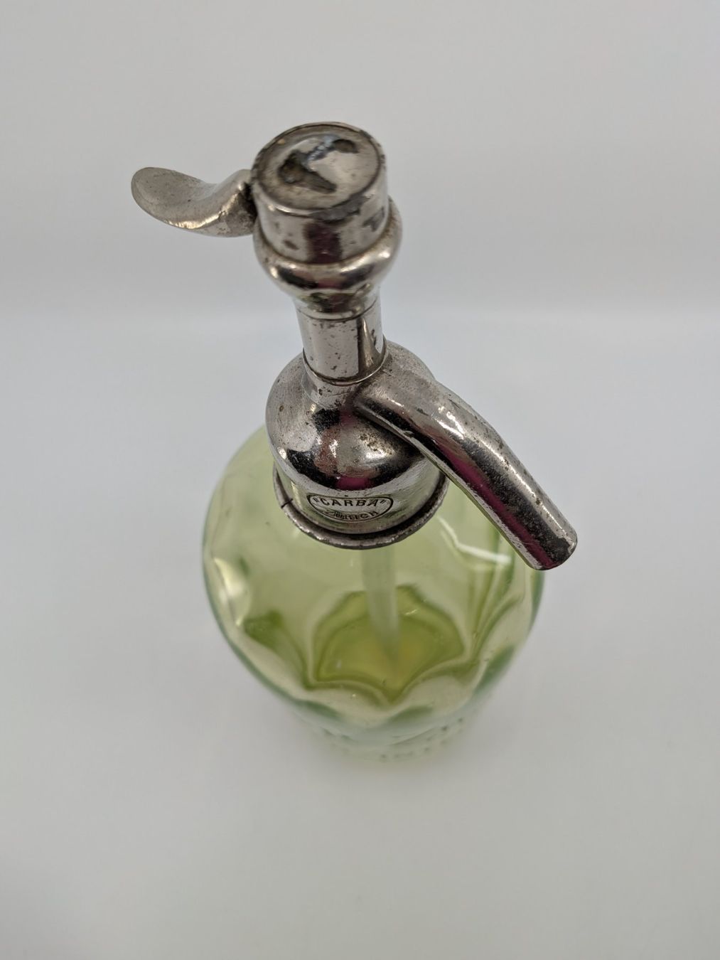 Bottiglie: Antike Syphonflasche vermutlich Uranglas – Usato da Emmen venduto da Brockofsky 1