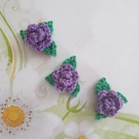 3 Stk. MINI-ROSEN (Röschen gehäkelt) (uncinetto crochet) 991
