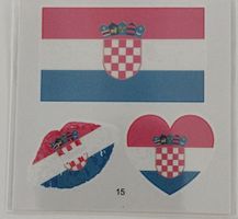 WM 2026 Kroatien Flagge Aufkleber Tattoo Set Lippen Herz