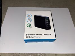 6 Port USB Home Charger Ladegerät 60watt 2x quick charge