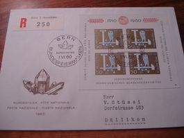 FDC Block Pro Patria 1960, gelaufen