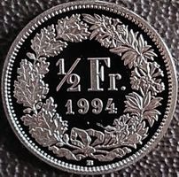 50 Rappen 1994 pp / aus Münzsatz  / in einer Münzkapsel