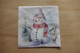2 Servietten Schneemann 25x25 cm