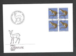 FDC Pro Juventute  Viererblock 1967
