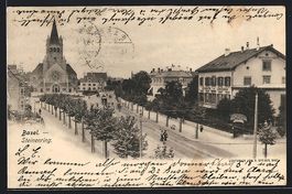 Basel, Steinenring mit Restaurant und Ki
