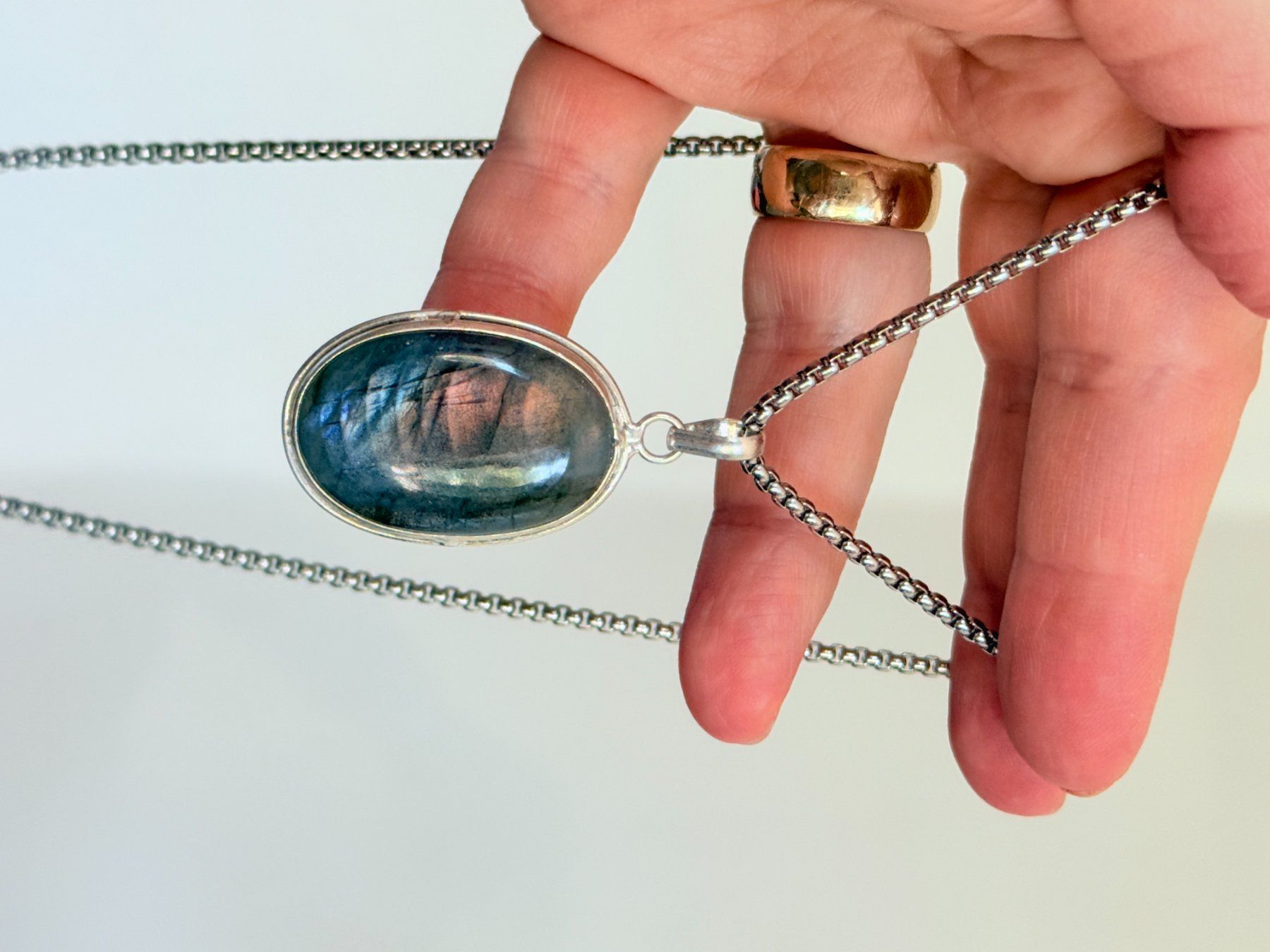 Ketten: Collier vintage avec pendentif Labradorite ✨ – Neu und originalverpackt aus Genève von AWWA 4