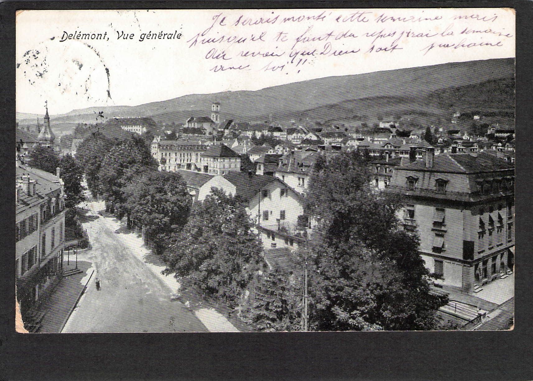 Cartoline postali: CP× JU Delemont,Vue Generale , 1916 – Usato da Reichenburg venduto da Pipo-67
