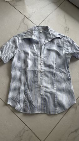 Eterna Bluse 38 Weiss-Blau gestreift