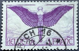 Flugpost F12 schöner Halbstempel Zürich SBK 85.-