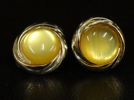 Vintage Ohrclips Clips Ohrschmuck Gelb Gold 60er 70er 80er