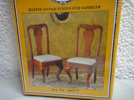 Stilmöbelbausatz Mini Mundus, 1:12, 2 Queen Anne Stühle