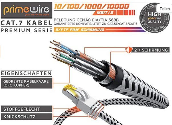 Cavi: Premium Netzwerkkabel 2.0m Neu! – Nuovo e nell'imballaggio originale da Aeschi SO venduto da Habeas 2