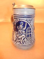 Bierhumpen Bier Krug Glas mit Zinndeckel def