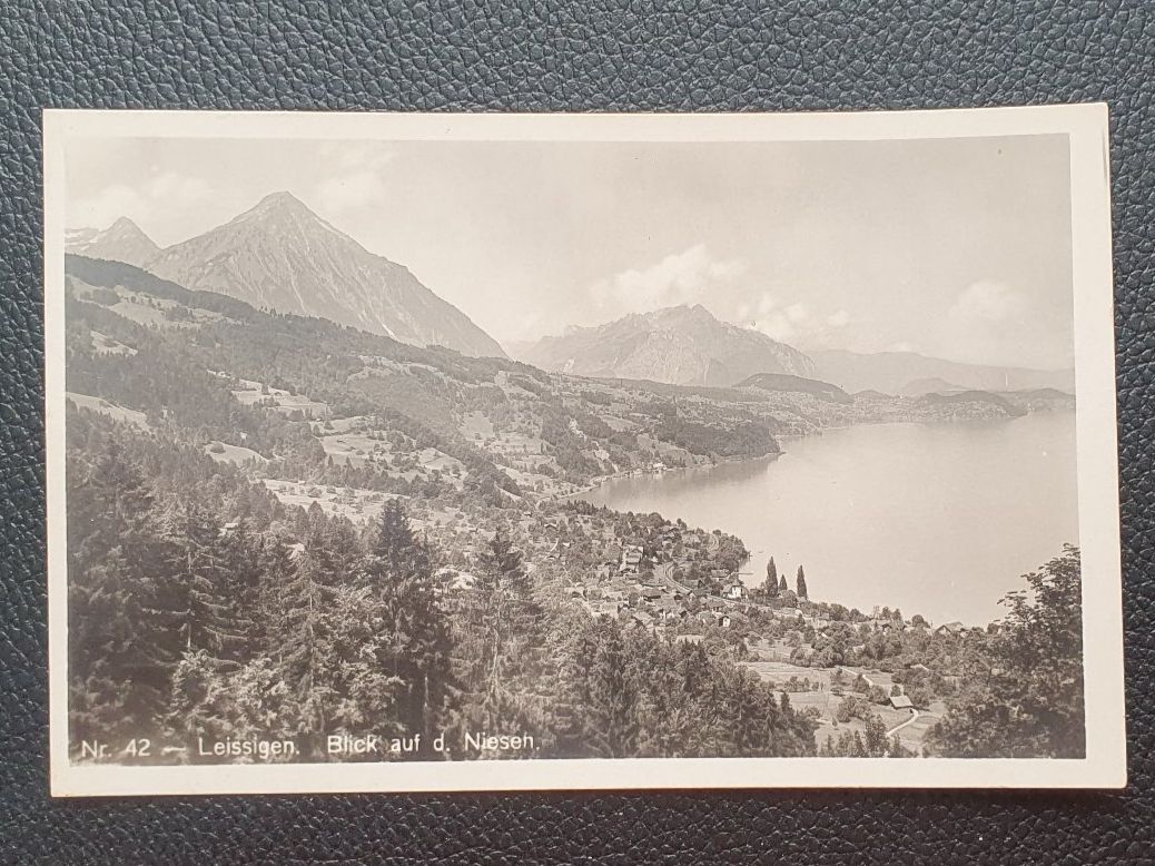 Cartoline postali: Alte ungebrauchte Postkarte Leissigen mit Niesen – Usato da Biberist venduto da stang4eva