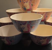  Schalen Set 9 Stk. Einhorn Motiv blau/rosa