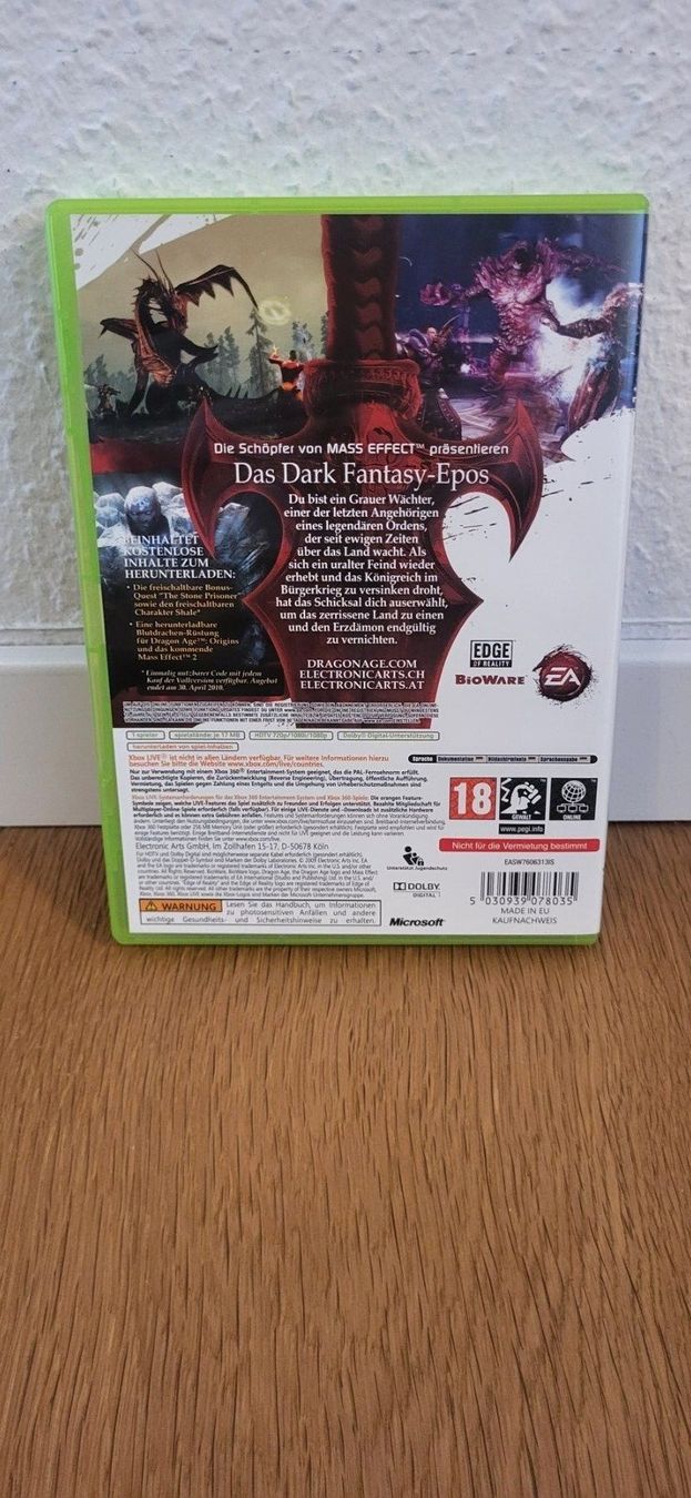 Microsoft Spiele: Xbox 360 - Dragon Age Origins – Gebraucht aus Münsingen von DigitaleSpielecke 1