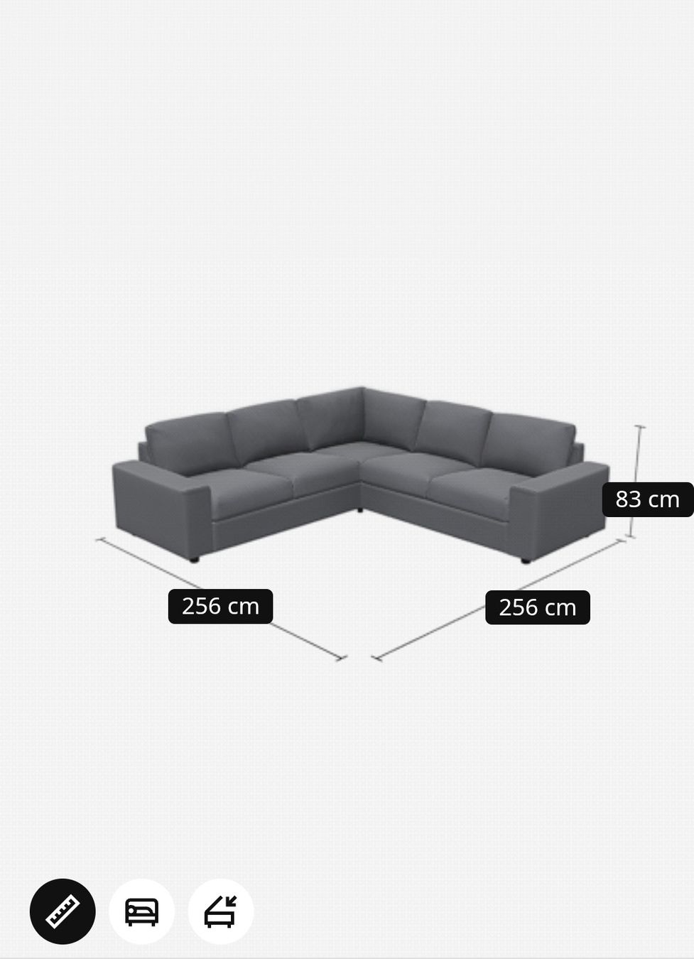 Ikea Divani: Eckcouch, Ecksofa anthrazit Stoff Ikea Vimle 256 x 256 cm – Usato da Mumpf venduto da Cresli01 7