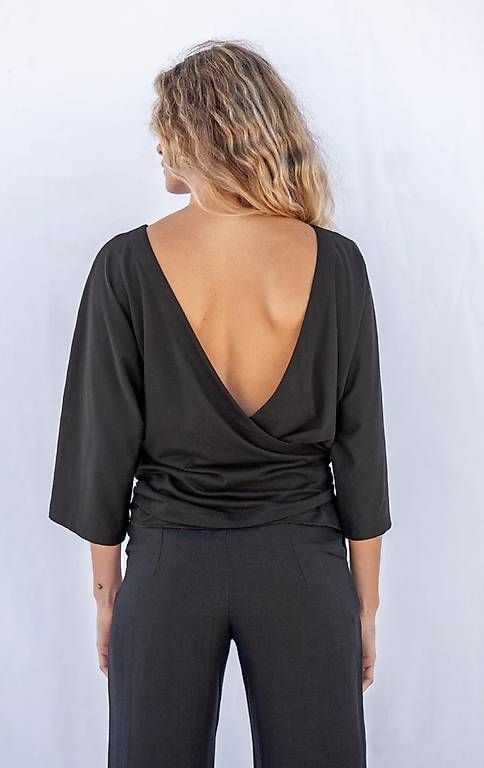 Jungle Folk Top: JUNGLE FOLK Mia Wraptop Black SM – Usato da Luzern venduto da Guschgusch22 2