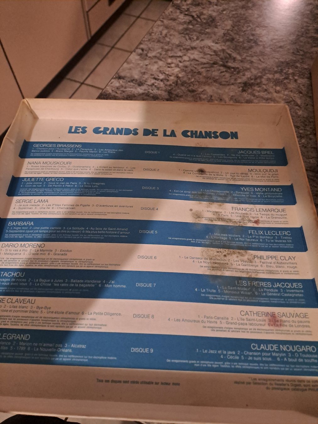 Dischi in vinile: 9 LP Box  LES GRANDS DE LA CHANSON   Reader's Digest/PHILIPS – Usato da Uetendorf venduto da Essiggurken 2