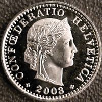 20 Rappen 2003 stgl. / aus Münzsatz