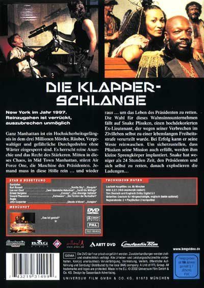 Tutti i DVDs: Die Klapperschlange - John Carpenter's – Usato da Urdorf venduto da Muluk 1