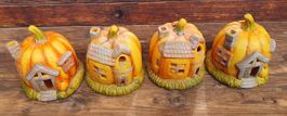 Halloween Kürbishaus Teelichthalter 🎃 Herbstdeko!