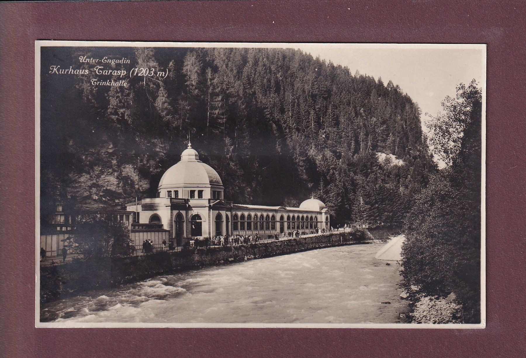 Cartoline postali: Kurhaus TARASP - Trinkhalle – Usato da Pully venduto da nicecards