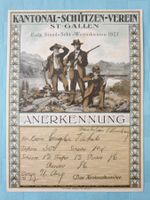 Anerkennungskarte Ehrenmeldung St. Gallen 1927