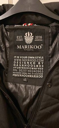 Veste d'hiver Marikoo noire, taille S, comme neuve!