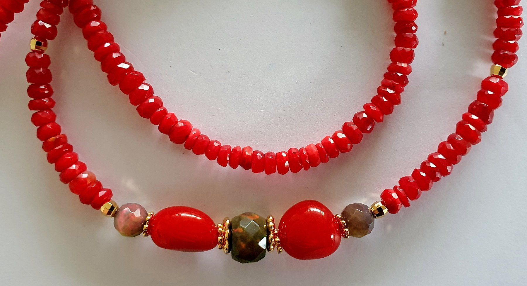 Catenine: Red Fire Opal Halskette 91-OP – Nuovo e nell'imballaggio originale da Luzern venduto da Cellina1 3