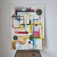 🐸  FERNANDO POSTIGO GEMÄLDE ABSTRAKT MODERN AUF HOLZ