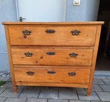 Antiker Kommde  Tannenholz 3 schublade 1 Schlüssel 1880-1900