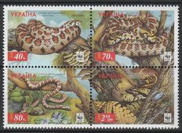 Ukraine 2013 Schlangen WWF postfrisch