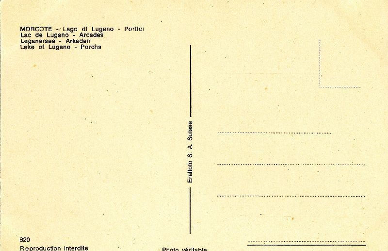 Cartoline postali: Morcote - Portici + c1970 – Usato da Emmenbrücke venduto da teestube 1